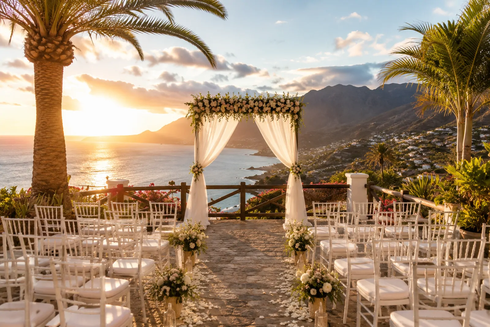 Romantische Hochzeitslocation auf Gran Canaria mit Meerblick und freier Trauung bei Sonnenuntergang